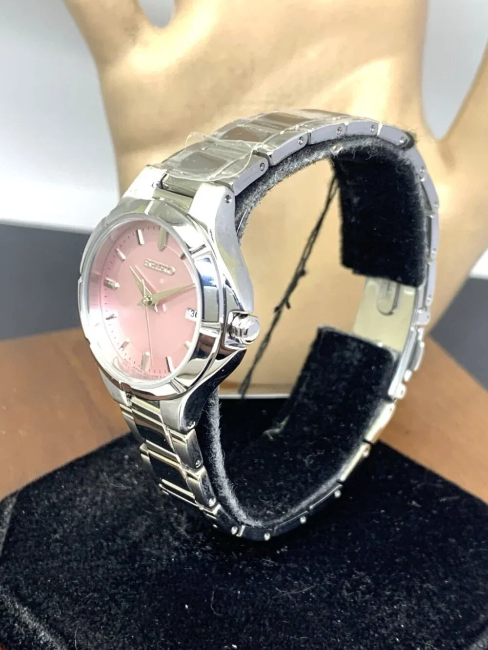 Seiko Women's Watch SUR413 Essentials Quartz Pink Dial Stainless Steel 27mm
